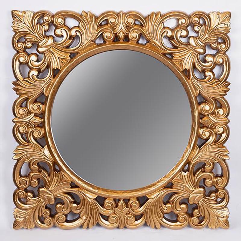 ESTHETI home Καθρέπτης Τοίχου Resin Χρυσός 90x4x90cm 751-12053