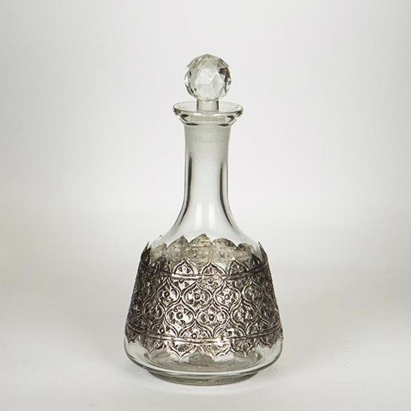 ESTHETI home - ΣΗΜΑΝΤΙΚΟ: Σε περίπτωση διαφοράς τιμής από το κατάστημα ισχύει παντα και μόνο η τιμή του καταστήματος ESTHETI home Καράφα Γυάλινη/Μεταλλική Διάφανη/Ασημί Φ13