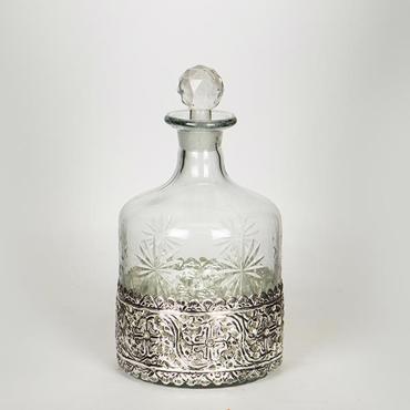 ESTHETI home Καράφα Γυάλινη/Μεταλλική Ασημί Φ13x24cm 752-10528