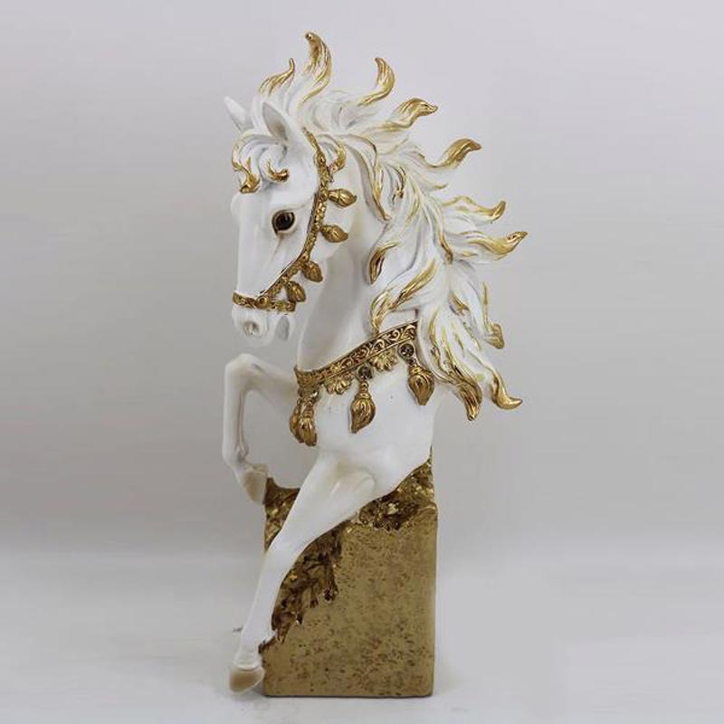 ESTHETI home Επιτραπέζιο Διακοσμητικό Άλογο Λευκό/Χρυσό