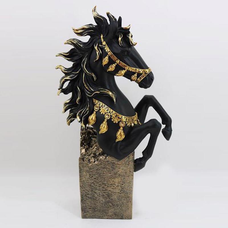 ESTHETI home - ΣΗΜΑΝΤΙΚΟ: Σε περίπτωση διαφοράς τιμής από το κατάστημα ισχύει παντα και μόνο η τιμή του καταστήματος ESTHETI home Επιτραπέζιο Διακοσμητικό Άλογο Μαύρο/Χρυσό