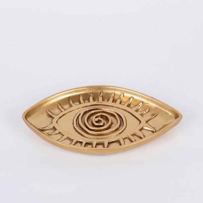 ESTHETI home Διακοσμητική Πιατέλα Resin Χρυσή με Σχέδιο