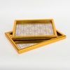 ESTHETI home Set ton 2 Diskos Resin Xrusos me Kathrepti 40x30x2.8cm/35x28x2.8cm 752-16058