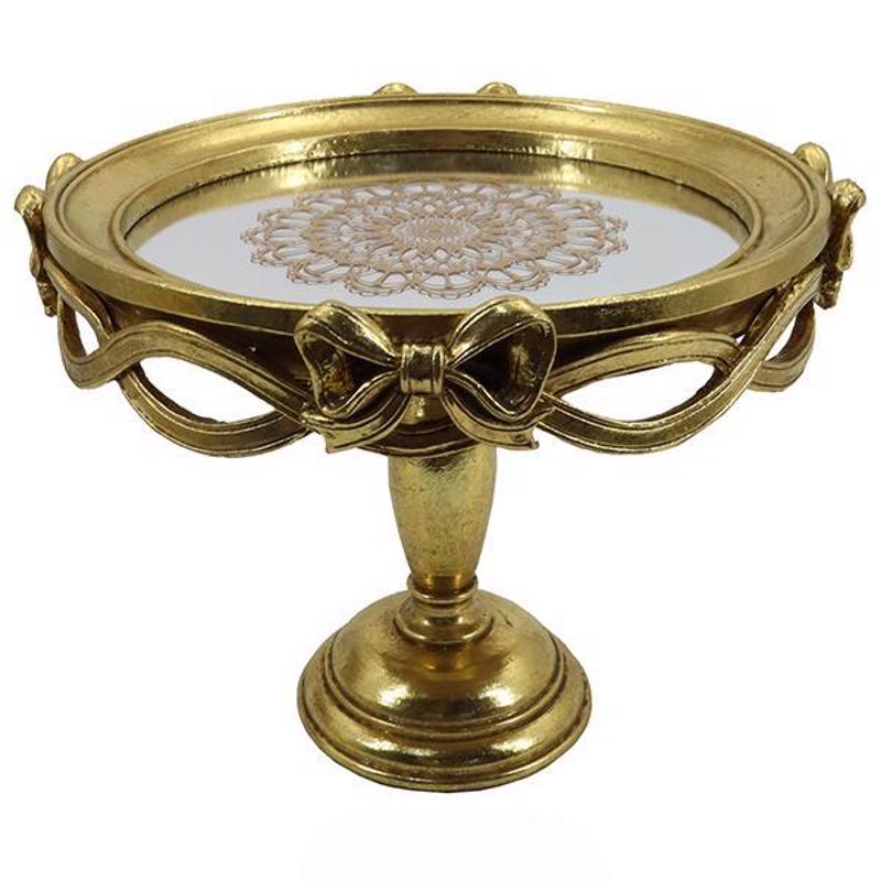 ESTHETI home Δίσκος Resin Χρυσός με Καθρέπτη και Πόδι Φ