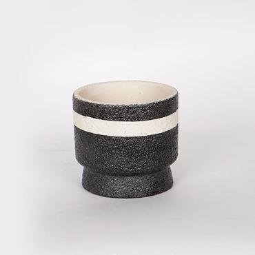 ESTHETI home Κασπώ Τσιμεντένιο Μαύρο/Λευκό Φ14x13cm 752-18031