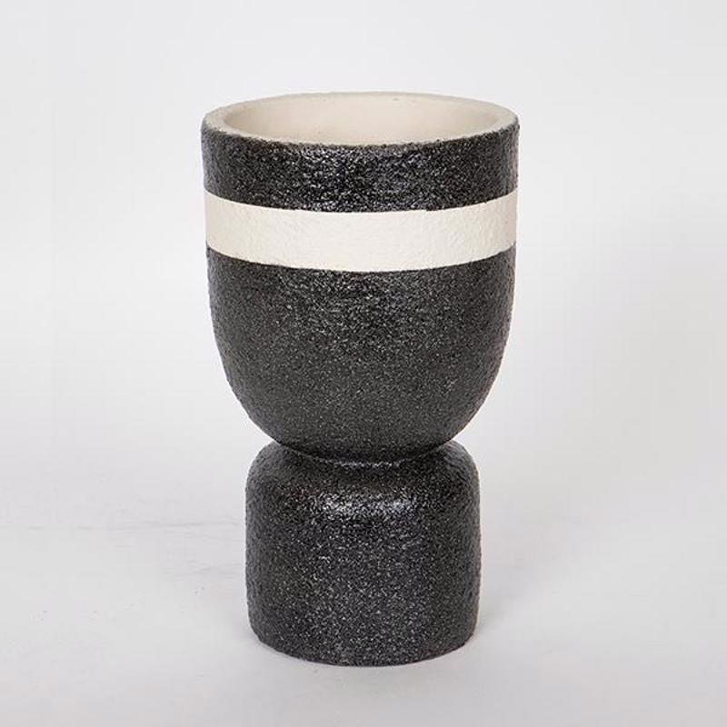 ESTHETI home Κασπώ Τσιμεντένιο Μαύρο/Λευκό Φ14x24cm 752