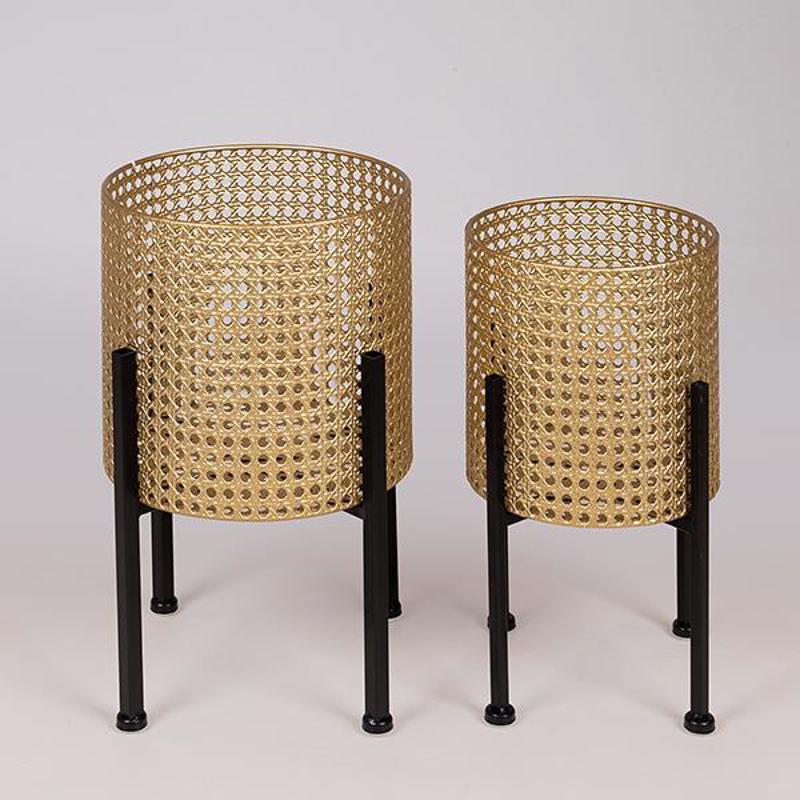 ESTHETI home Σετ των 2 Κασπώ Μεταλλικό Χρυσό/Μαύρο Φ23x