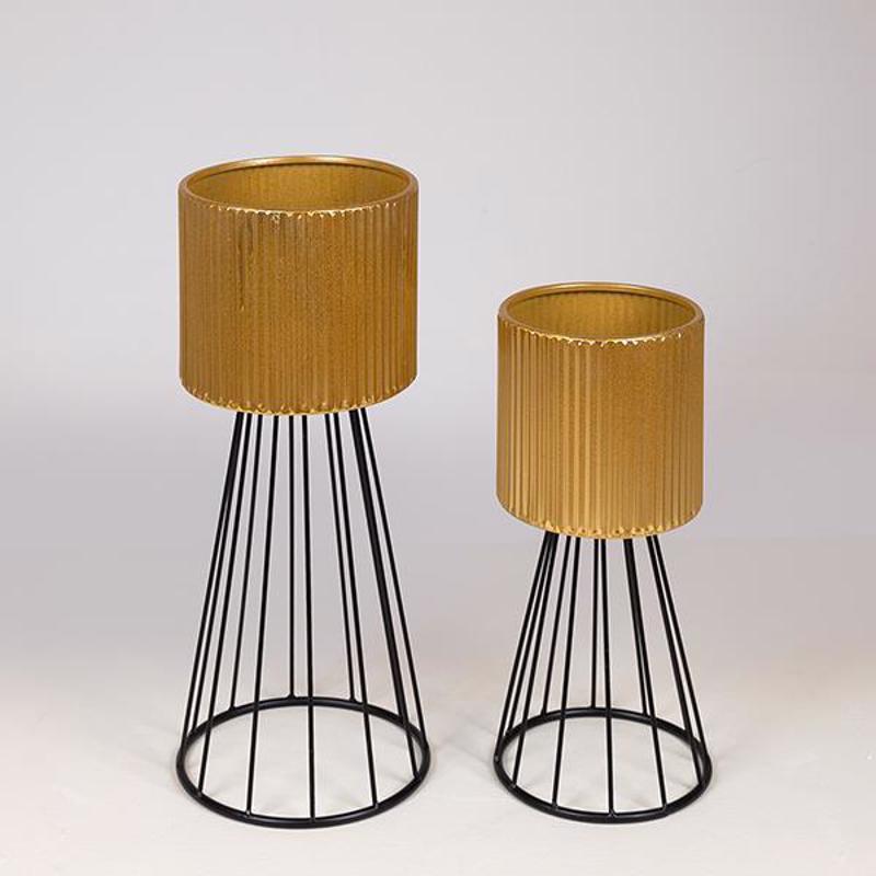 ESTHETI home Σετ των 2 Κασπώ Μεταλλικό Χρυσό/Μαύρο Φ21.