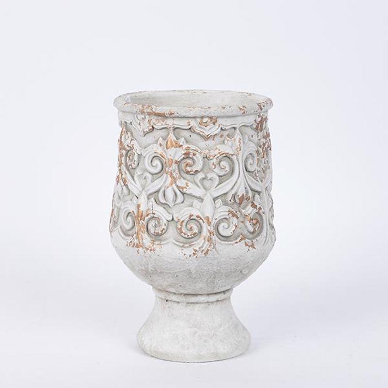 ESTHETI home - ΣΗΜΑΝΤΙΚΟ: Σε περίπτωση διαφοράς τιμής από το κατάστημα ισχύει παντα και μόνο η τιμή του καταστήματος ESTHETI home Βάζο Τσιμεντένιο Λευκό Φ16.5x25cm 752-1810