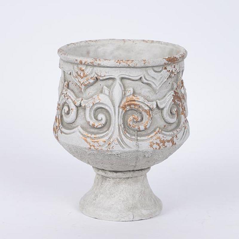 ESTHETI home - ΣΗΜΑΝΤΙΚΟ: Σε περίπτωση διαφοράς τιμής από το κατάστημα ισχύει παντα και μόνο η τιμή του καταστήματος ESTHETI home Βάζο Τσιμεντένιο Λευκό Φ17.5x21cm 752-1810