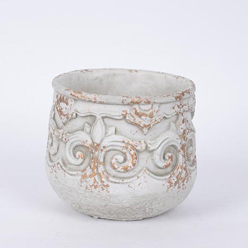 ESTHETI home Κασπώ Τσιμεντένιο Λευκό Φ18x16cm 752-18108