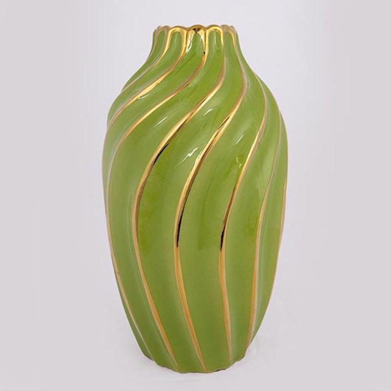 ESTHETI home Βάζο Κεραμικό Πράσινο/Χρυσό 17x17x30.5cm 7