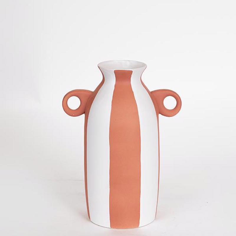 ESTHETI home Βάζο Κεραμικό Λευκό/Τερακότα 20.4x10.8x24.