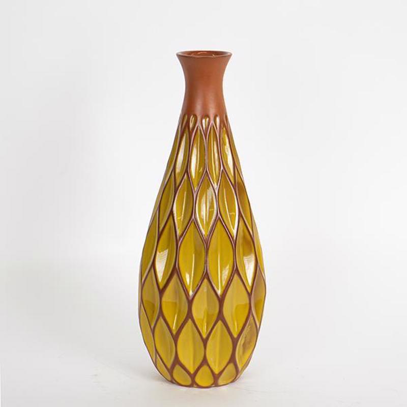 ESTHETI home Βάζο Κεραμικό Τερακότα/Κίτρινο Φ14.5x37cm 