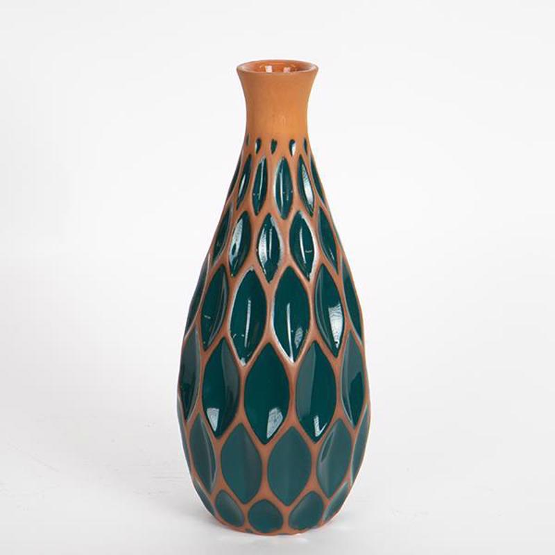 ESTHETI home Βάζο Κεραμικό Τερακότα/Κυπαρισσί Φ12.1x28.