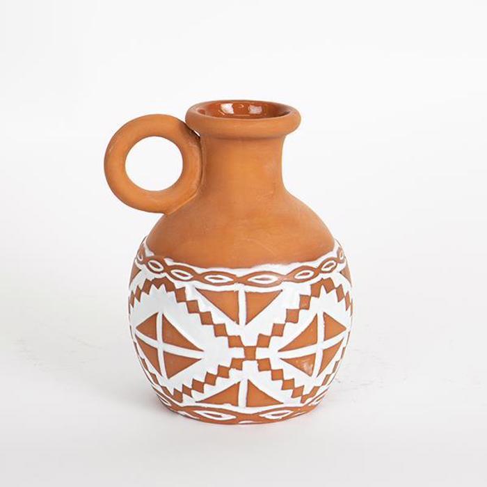 ESTHETI home Bazo Keramiko Terracotta/Lefko 13.1x13.1x17.7cm 752-20231