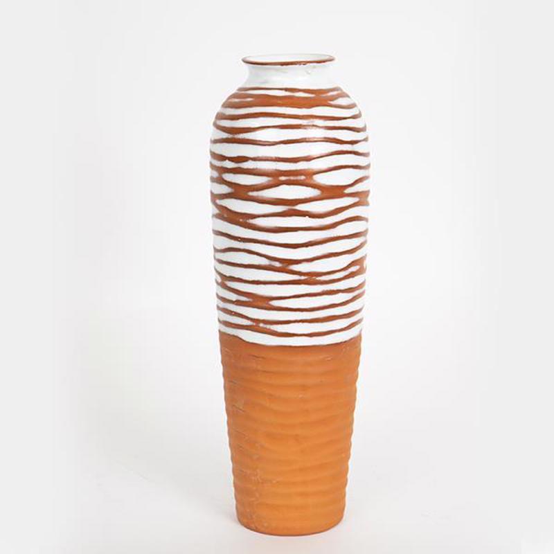 ESTHETI home Βάζο Κεραμικό Terracotta/Λευκό 12.1x12.1x3