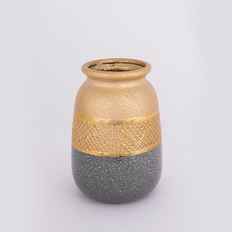 ESTHETI home Βάζο Κεραμικό Χρυσό/Γκρι 13.5x13.5x19cm 75
