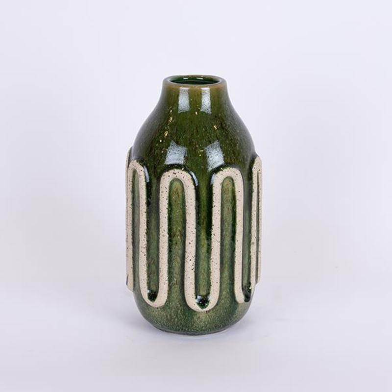 ESTHETI home Βάζο Κεραμικό Πράσινο/Μπεζ 13x13x24cm 752-