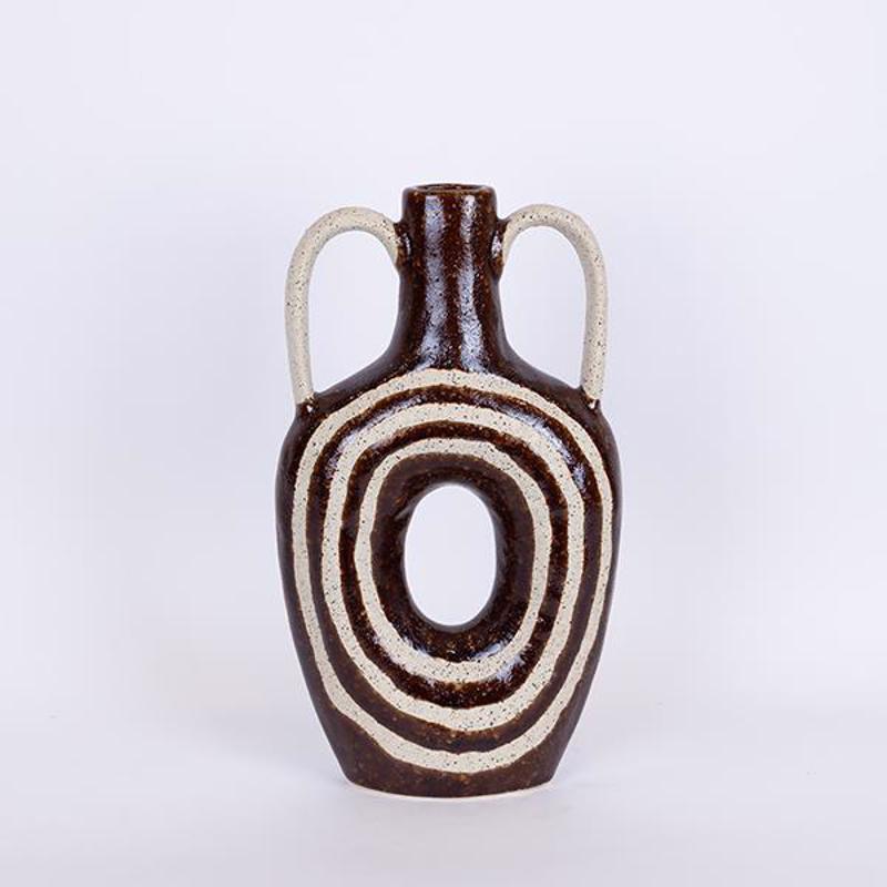 ESTHETI home - ΣΗΜΑΝΤΙΚΟ: Σε περίπτωση διαφοράς τιμής από το κατάστημα ισχύει παντα και μόνο η τιμή του καταστήματος ESTHETI home Βάζο Κεραμικό Καφέ/Μπεζ 21.8x7.5x39cm 752-