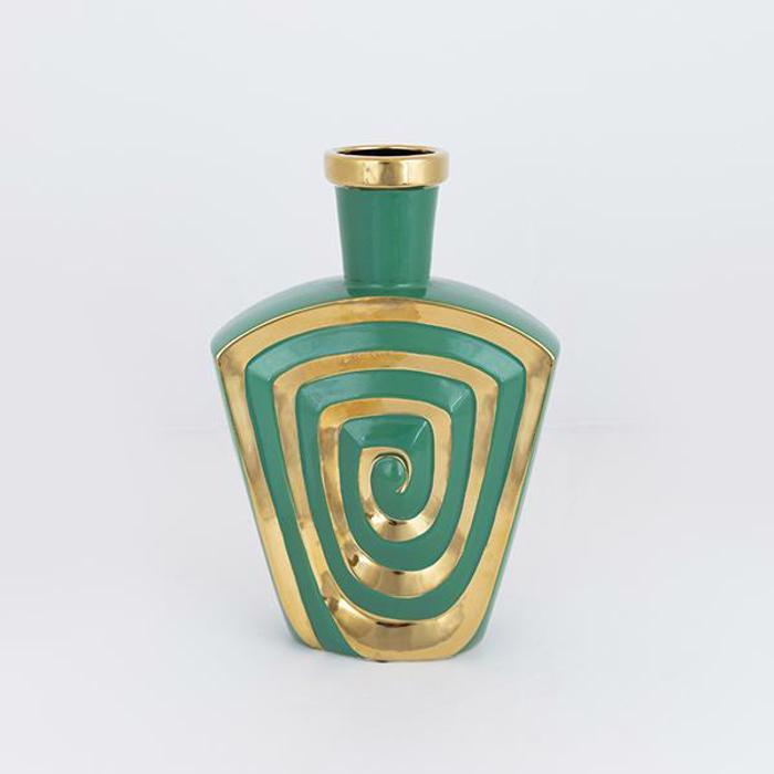 ESTHETI home Bazo Keramiko Skouro Prasino/Xruso 20.2x7x30cm 752-20343