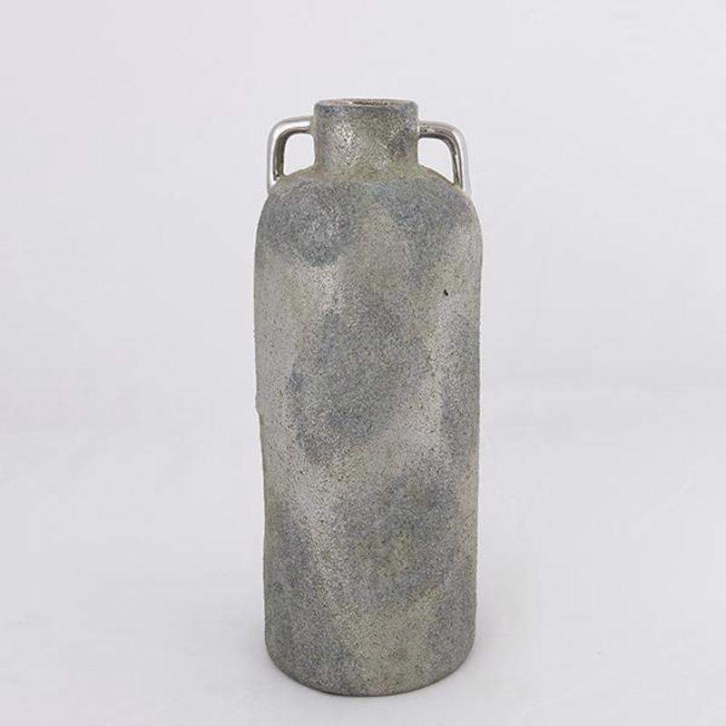 Διακοσμητικά Επιτραπέζια agiovlasitishome - ΣΗΜΑΝΤΙΚΟ: Σε περίπτωση διαφοράς τιμής από το κατάστημα ισχύει παντα και μόνο η τιμή του καταστήματος ESTHETI home Βάζο Κεραμικό Γκρι/Ασημί 16x16x40.5cm 752-