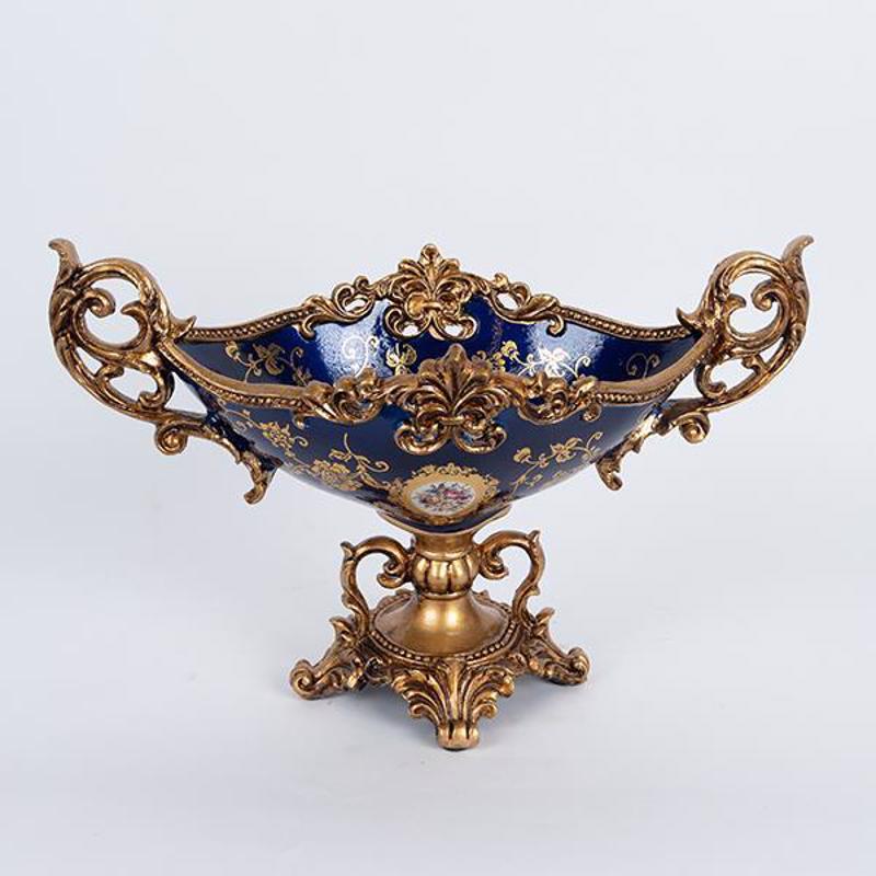 ESTHETI home - ΣΗΜΑΝΤΙΚΟ: Σε περίπτωση διαφοράς τιμής από το κατάστημα ισχύει παντα και μόνο η τιμή του καταστήματος ESTHETI home Φοντανιέρα Πορσελάνης/Resin Μπλε με Λουλού