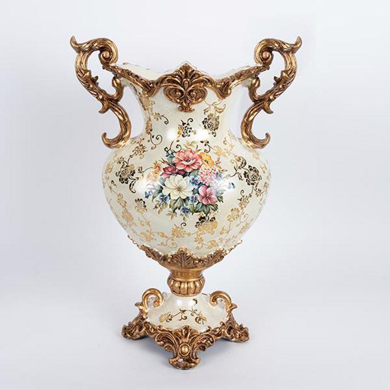 ESTHETI home Βάζο Πορσελάνης Μπεζ/Χρυσό 34x22x48cm 752-