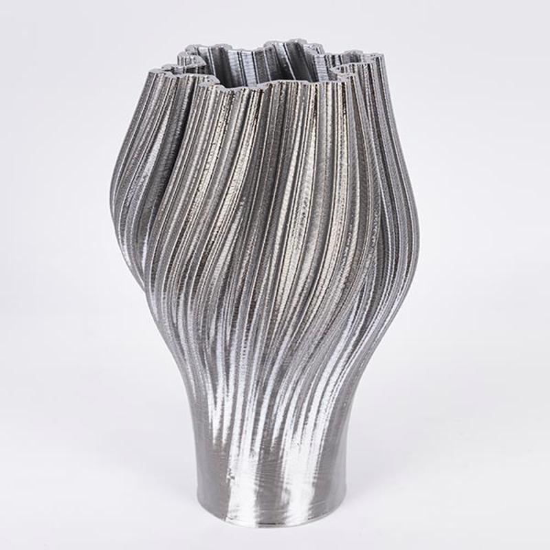 ESTHETI home Βάζο Πορσελάνης 3D Ασημί Φ19.5x30cm 752-21