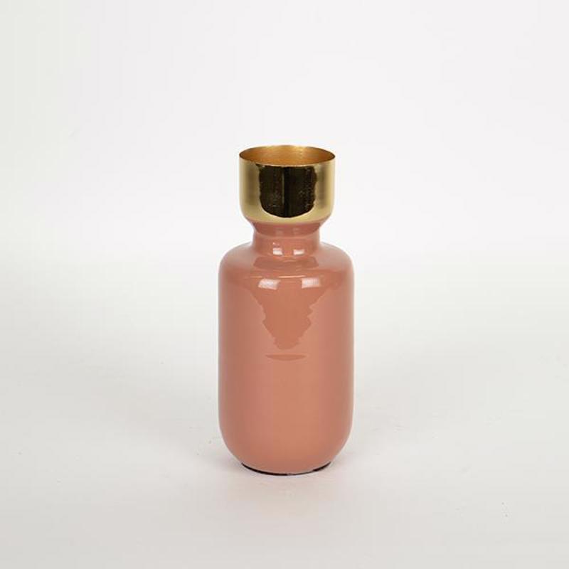 ESTHETI home Βάζο Μεταλλικό Ροδακινί/Χρυσό 8.5x8.5x20cm