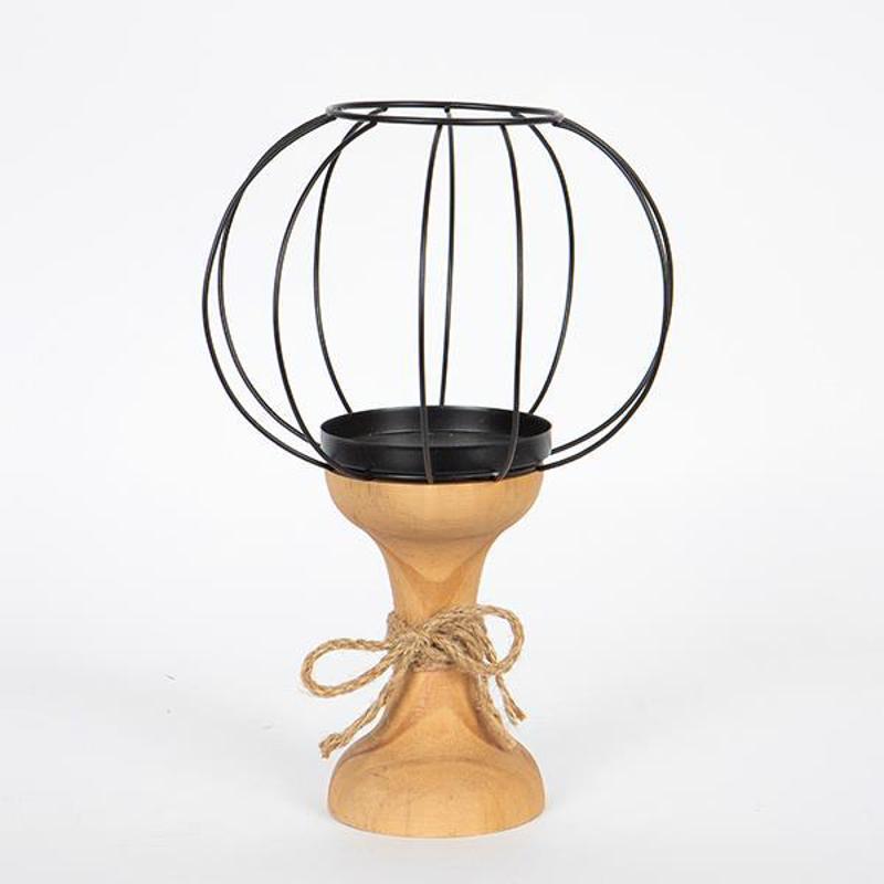 ESTHETI home Κηροπήγιο Ρεσώ Ξύλινο Φυσικό Φ20.5x32cm 75