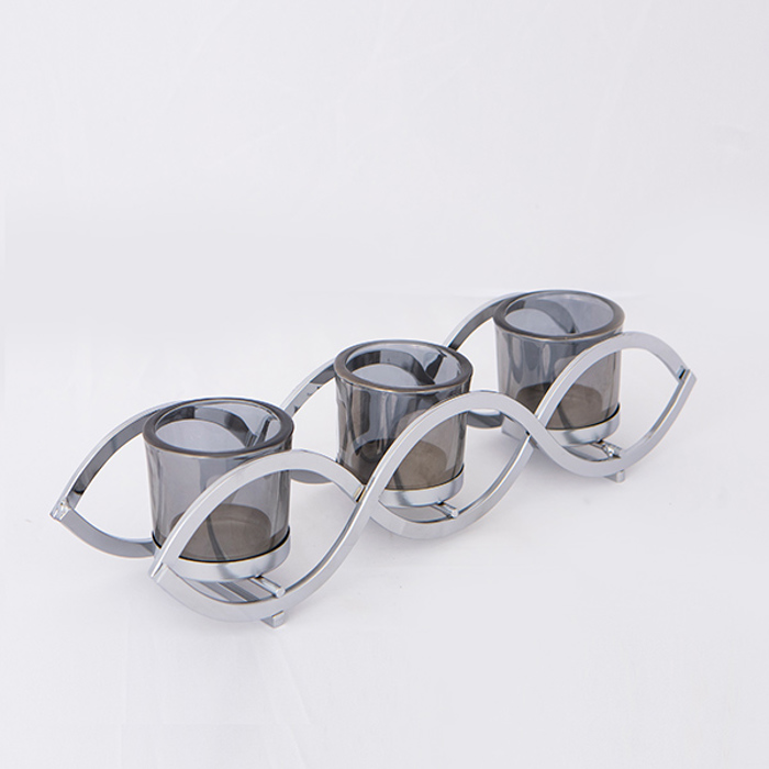 ESTHETI home Kiropigo Reso 3 Theseon Metalliko Xromio me Ggri Gyali 33x8x8cm 752-24036