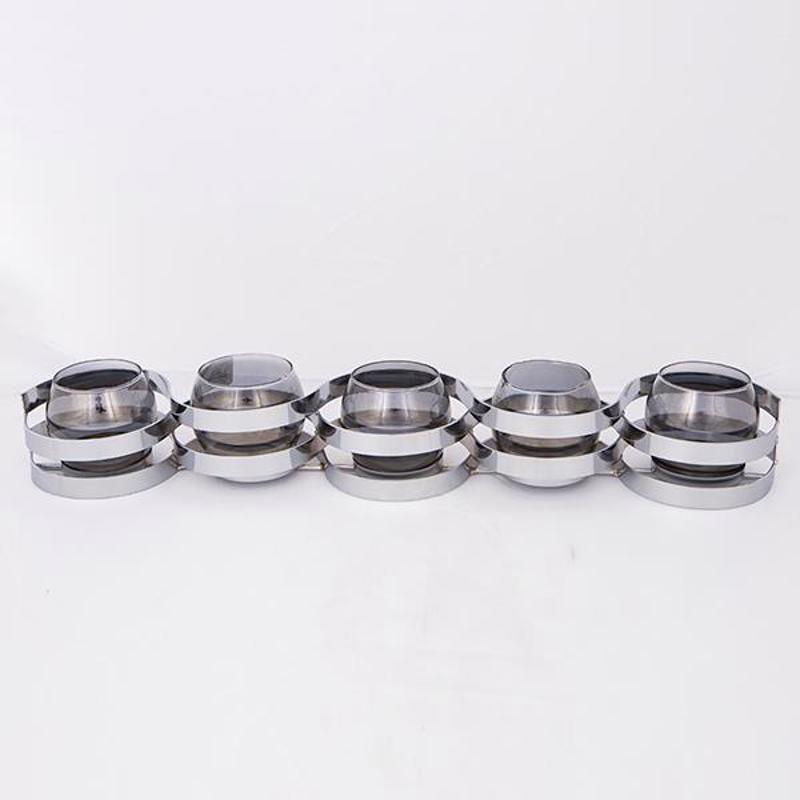 ESTHETI home Κηροπήγιο Ρεσώ 5 Θέσεων Μεταλλικό Χρώμιο μ