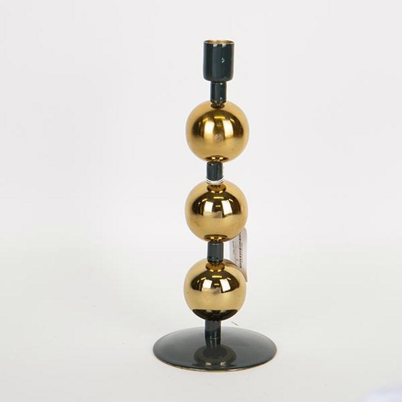 ESTHETI home Κηροπήγιο Μεταλλικό Κυπαρισσί/Χρυσό Φ10x25