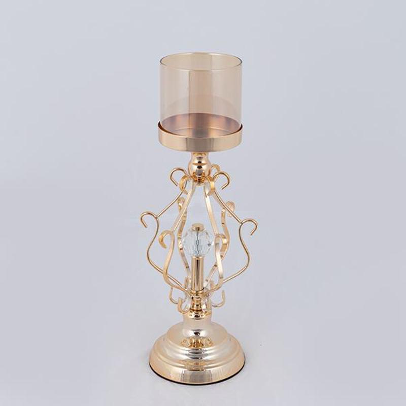 ESTHETI home Κηροπήγιο Μεταλλικό Χρυσό Φ15x32cm 752-240