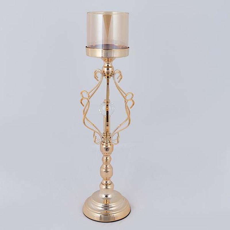 ESTHETI home - ΣΗΜΑΝΤΙΚΟ: Σε περίπτωση διαφοράς τιμής από το κατάστημα ισχύει παντα και μόνο η τιμή του καταστήματος ESTHETI home Κηροπήγιο Μεταλλικό Χρυσό Φ15x42cm 752-240