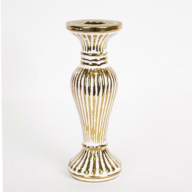 ESTHETI home Κηροπήγιο Κεραμικό Χρυσό/Μαύρο Φ10.2x24.8c