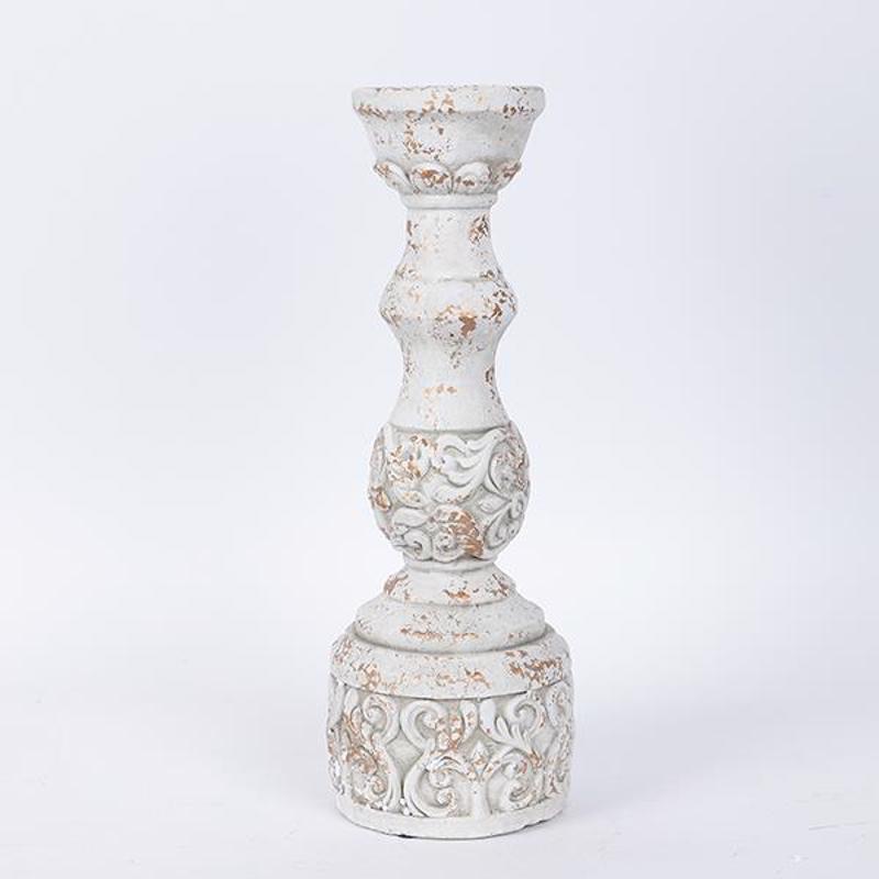 ESTHETI home - ΣΗΜΑΝΤΙΚΟ: Σε περίπτωση διαφοράς τιμής από το κατάστημα ισχύει παντα και μόνο η τιμή του καταστήματος ESTHETI home Κηροπήγιο Τσιμεντένιο Λευκό Φ14x39.5cm 752