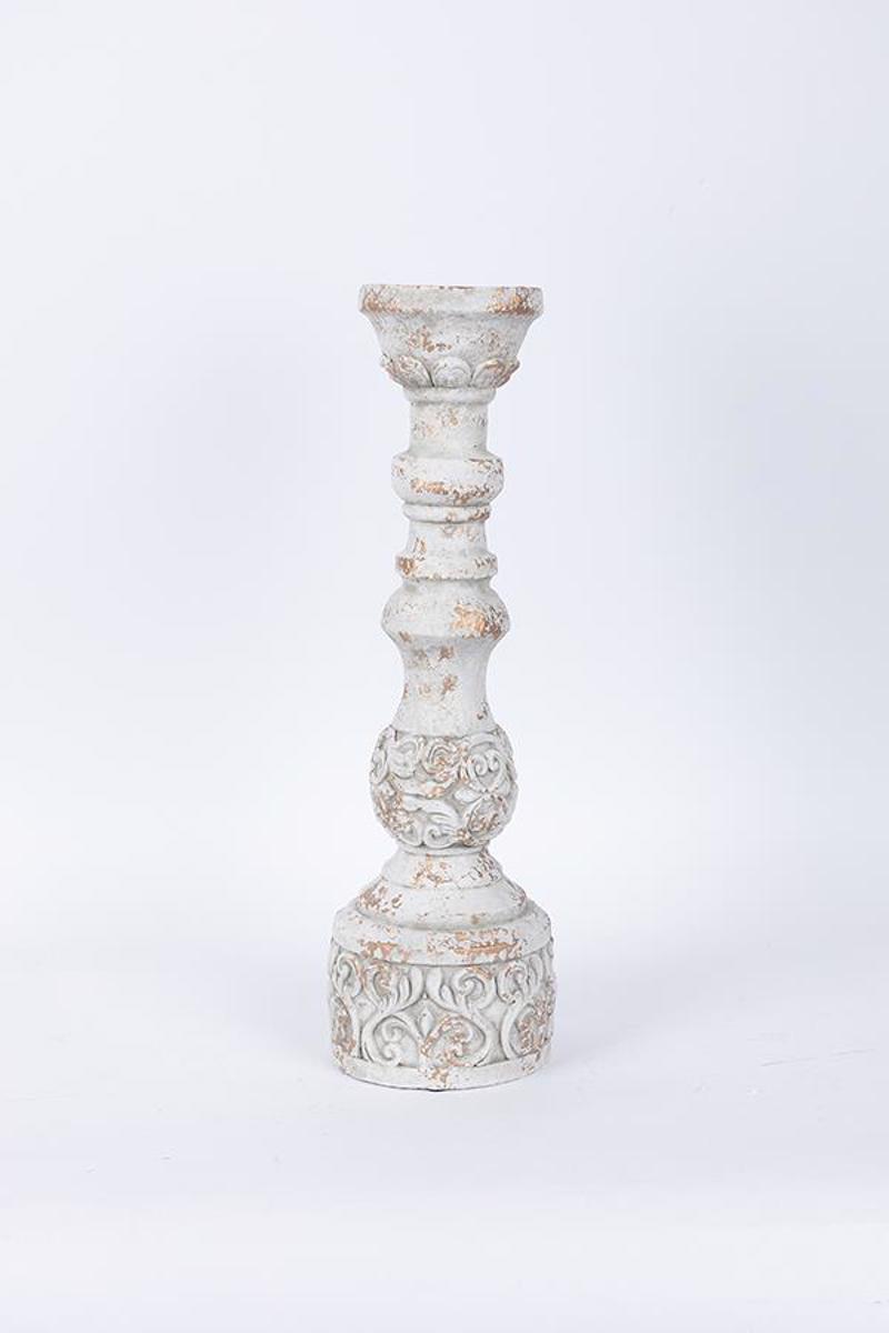 ESTHETI home Κηροπήγιο Τσιμεντένιο Λευκό Φ14x47cm 752-2