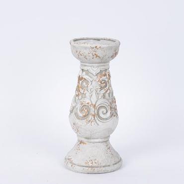 ESTHETI home Κηροπήγιο Τσιμεντένιο Λευκό Φ12x25.5cm 752-25054