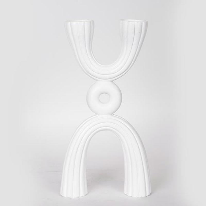 ESTHETI home Κηροπήγιο Resin Λευκό 17x5.5x32.5cm 752-26