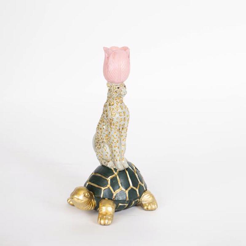 ESTHETI home Κηροπήγιο ''Χελώνα'' Resin Πράσινο/Γκρι 15