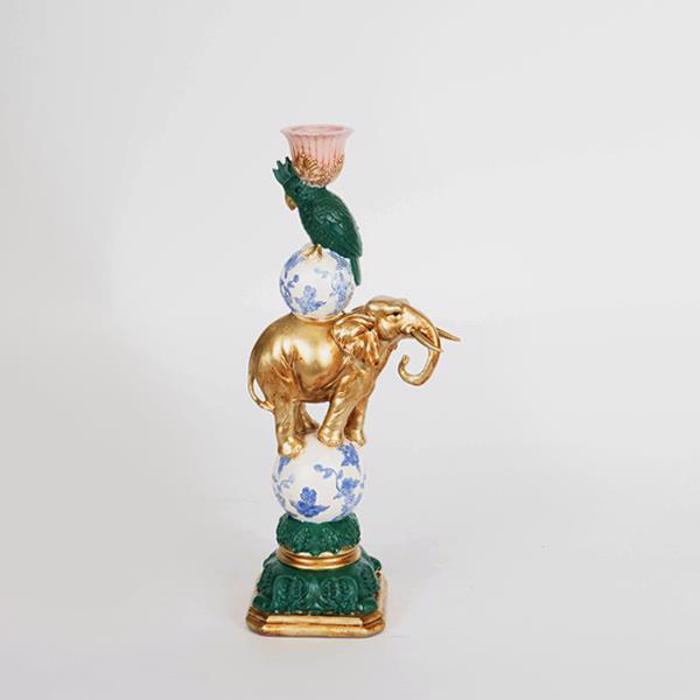 ESTHETI home Kiropigo ''Elefantas'' Resin Prasino/Xruso 8x8x29.5cm 752-26033