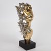 ESTHETI home Gupto Gynaika me Petaloudes kai Louloudia Resin Xruso/Mavro/Asimi 16.5x13x40cm 752-27027