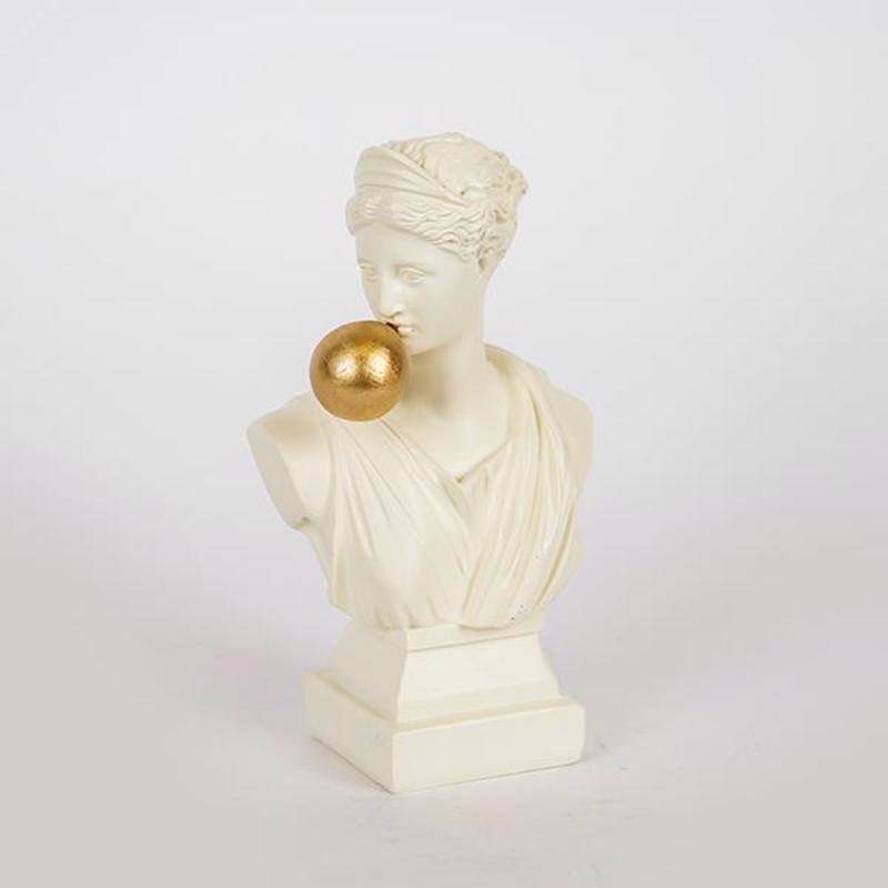 ESTHETI home - ΣΗΜΑΝΤΙΚΟ: Σε περίπτωση διαφοράς τιμής από το κατάστημα ισχύει παντα και μόνο η τιμή του καταστήματος ESTHETI home Διακοσμητικό Γλυπτό Προτομή Λευκό/Χρυσό 9x