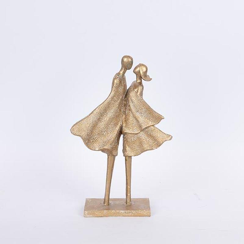 ESTHETI home Διακοσμητικό Γλυπτό Ζευγάρι Χρυσό 21.5x9x3