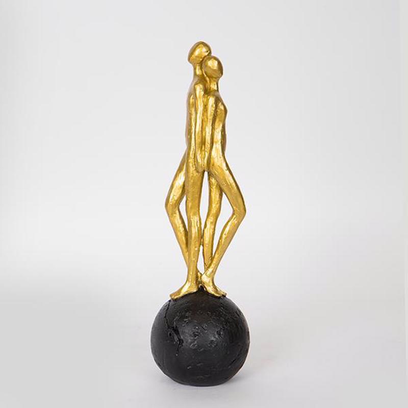 ESTHETI home Διακοσμητικό Γλυπτό Ζευγάρι Χρυσό 9.5x9.5x