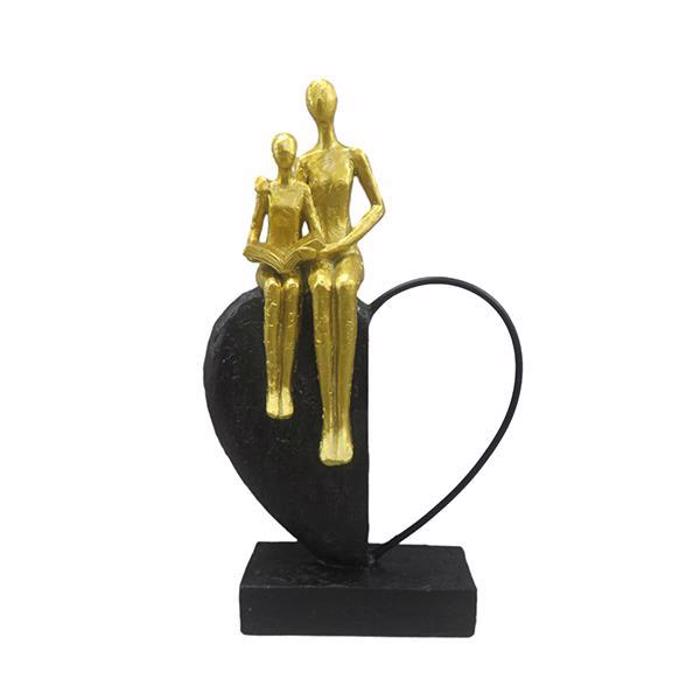 ESTHETI home Diakosmitikes Figures ''Anthropoi se Kardia'' Mavro/Xruso 18x6.5x29cm 752-27096