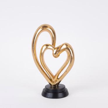 ESTHETI home Διακοσμητικό Γλυπτό Καρδιά Χρυσό/Μαύρο 12.7x8.2x21.5cm 752-27148