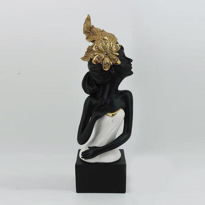 ESTHETI home Epitrapezio Diakosmitiko Gupto Gynaika me Louloudi Mavro/Lefko/Xruso 11.5x8.5x35cm 752-27193